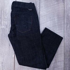 Silver Jeans Womens Tyler Slim Cropped Capri Jeans Size 28 Dark Blue Low Rise